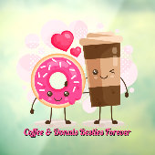 Customize Coffee And Donuts Besties Forever Promo ウィンドウサイン (シート3)