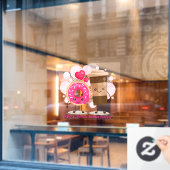 Customize Coffee And Donuts Besties Forever Promo ウィンドウサイン (カフェ窓)