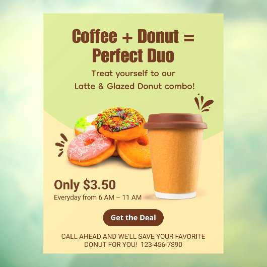 Customize Coffee And Donuts The Perfect Duo ウィンドウサイン (シート3)