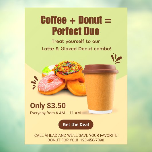 Customize Coffee And Donuts The Perfect Duo ウィンドウサイン (シート3)