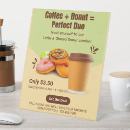 Customize Coffee And Donuts The Perfect Duo 台座サイン