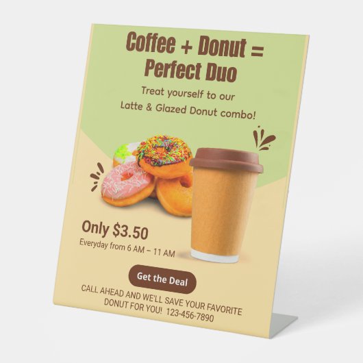 Customize Coffee And Donuts The Perfect Duo 台座サイン (正面)