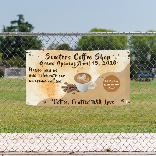 Customize Coffee Shop Grand Opening Special Day  横断幕 (インサイチュ)