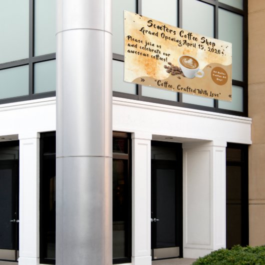 Customize Coffee Shop Grand Opening Special Day  横断幕 (ビルの外側)