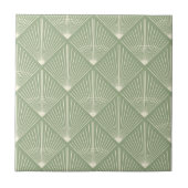Customize Colors Art Déco Fan Lines Sage ID1188 タイル (正面)