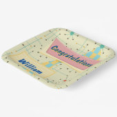 Customize Congratulations Retro ペーパープレート (傾斜あり)