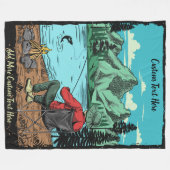 Customize Dad's Gone Fishing And Camping Again Fun フリースブランケット (正面(横))