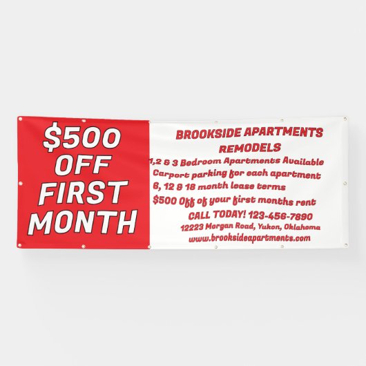 Customize Detailed Apartments For Rent $500 Off Fi 横断幕 (横)