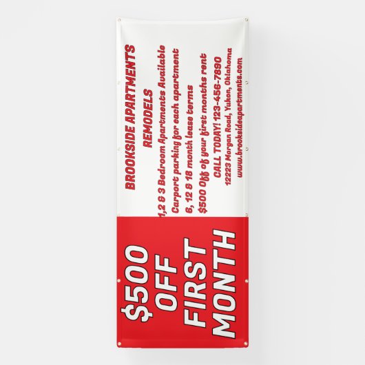 Customize Detailed Apartments For Rent $500 Off Fi 横断幕 (縦)