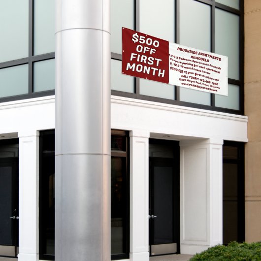 Customize Detailed Apartments For Rent $500 Off Fi 横断幕 (ビルの外側)