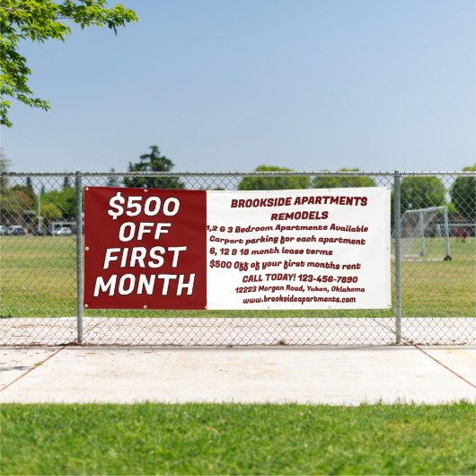 Customize Detailed Apartments For Rent $500 Off Fi 横断幕 (インサイチュ)