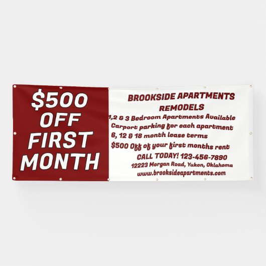 Customize Detailed Apartments For Rent $500 Off Fi 横断幕 (横)