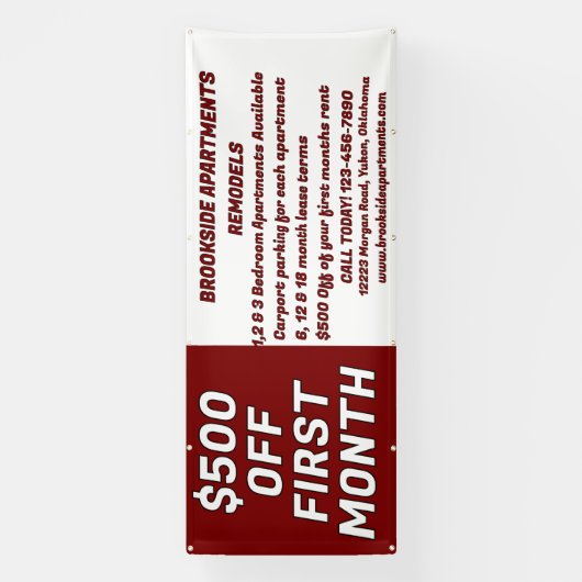 Customize Detailed Apartments For Rent $500 Off Fi 横断幕 (縦)