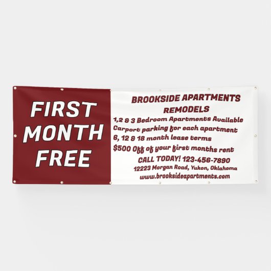 Customize Detailed Apartments For Rent First Month 横断幕 (横)