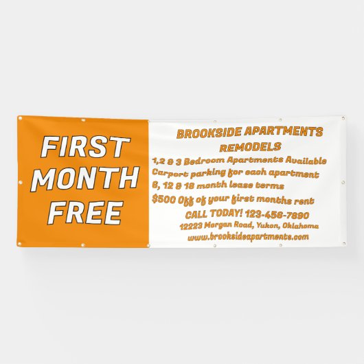 Customize Detailed Apartments For Rent First Month 横断幕 (横)