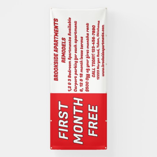 Customize Detailed Apartments For Rent First Month 横断幕 (縦)