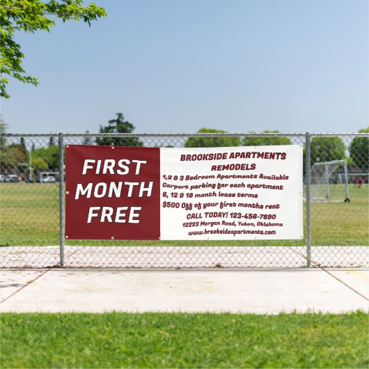 Customize Detailed Apartments For Rent First Month 横断幕 (インサイチュ)