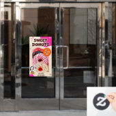 Customize Donuts Beige Pink Promotion ウィンドウサイン (オフィスドア)