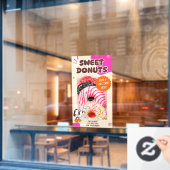 Customize Donuts Beige Pink Promotion ウィンドウサイン (カフェ窓)