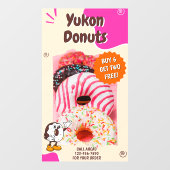 Customize Donuts Beige Pink Promotion ウィンドウサイン (シート)