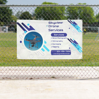 Customize Drone Services Business Promotional  横断幕