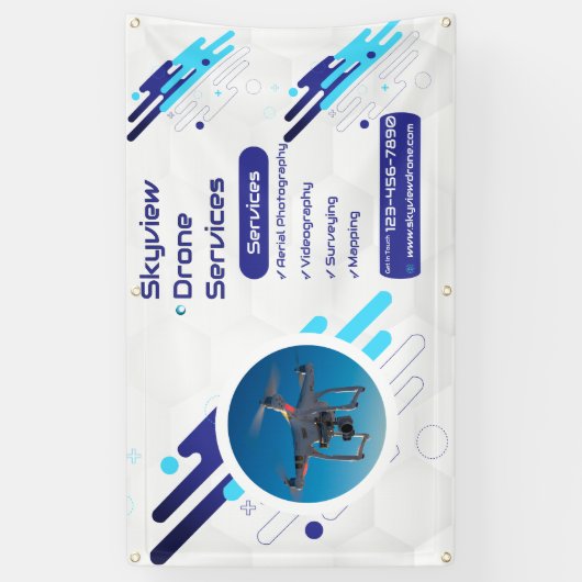 Customize Drone Services Business Promotional 横断幕 (縦)