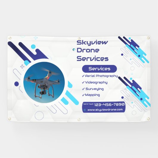 Customize Drone Services Business Promotional  横断幕 (横)