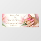 Customize English Thai Nail Salon Welcome ウィンドウサイン (シート)