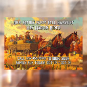 Customize Farm Fall Harvest Horse Drawn Wagon Ride ウィンドウサイン (シート2)