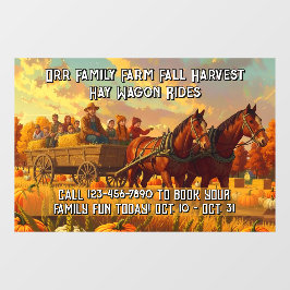 Customize Farm Fall Harvest Horse Drawn Wagon Ride ウィンドウサイン