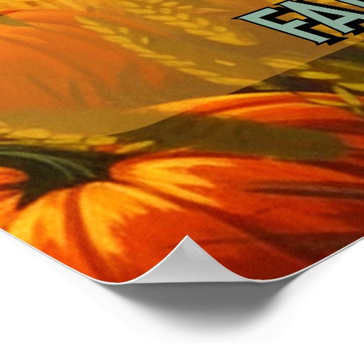 Customize Farm Fall Harvest Horse Drawn Wagon Ride ポスター (角)