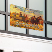 Customize Farm Fall Harvest Horse Drawn Wagon Ride 横断幕 (ビルの外側)