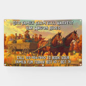 Customize Farm Fall Harvest Horse Drawn Wagon Ride 横断幕 (横)