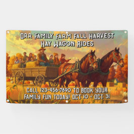 Customize Farm Fall Harvest Horse Drawn Wagon Ride 横断幕