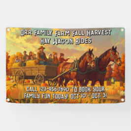 Customize Farm Fall Harvest Horse Drawn Wagon Ride 横断幕