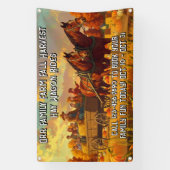 Customize Farm Fall Harvest Horse Drawn Wagon Ride 横断幕 (縦)