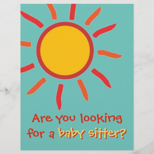 Customize Flyers - Baby Sitter チラシ (裏面)