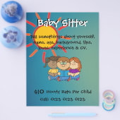 Customize Flyers - Baby Sitter チラシ (シングル)