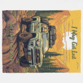 Customize Four Wheel Drive Camping Adventure フリースブランケット (正面(横))
