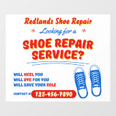 Customize Funny Shoe Repair Service Promo ウィンドウサイン (シート)