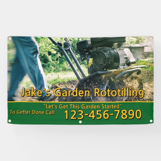 Customize Garden Rototilling Service Business  横断幕 (横)