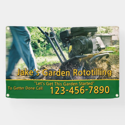 Customize Garden Rototilling Service Business  横断幕 (横)