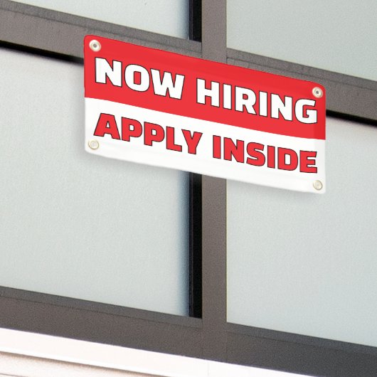 Customize Generic Now Hiring Apply Inside 横断幕 (ビルの外側)