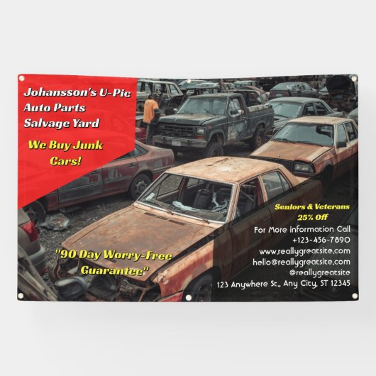 Customize Generic U Pic Em Auto Parts Scrap Yard  横断幕 (横)