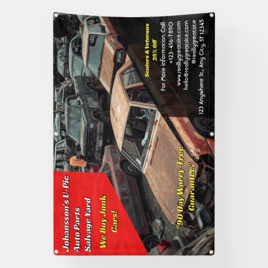 Customize Generic U Pic Em Auto Parts Scrap Yard  横断幕 (縦)