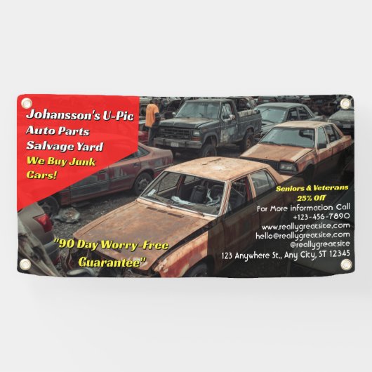 Customize Generic U Pic Em Auto Parts Scrap Yard  横断幕 (横)