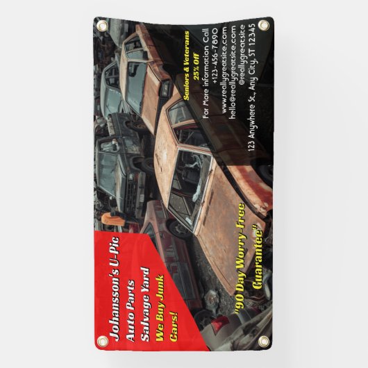 Customize Generic U Pic Em Auto Parts Scrap Yard  横断幕 (縦)