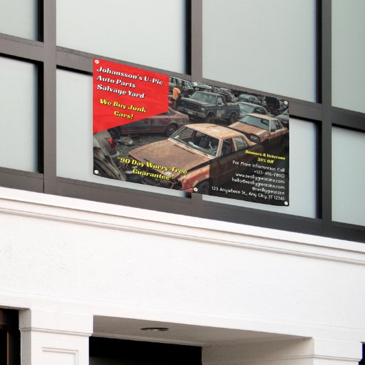 Customize Generic U Pic Em Auto Parts Scrap Yard  横断幕 (ビルの外側)