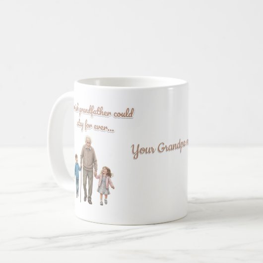 Customize grandpa name コーヒーマグカップ (正面左)
