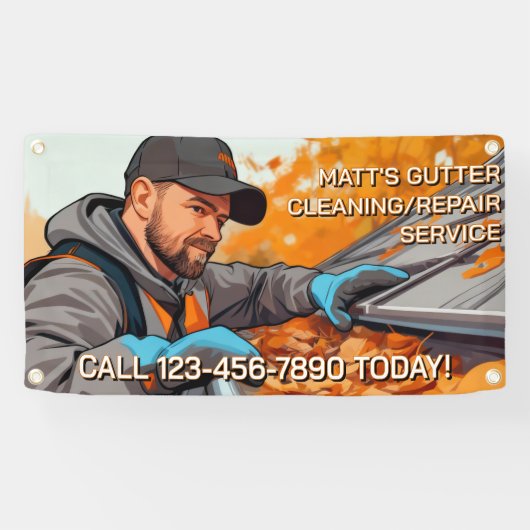 Customize Gutter Cleaning Repair Service Fence 横断幕 (横)